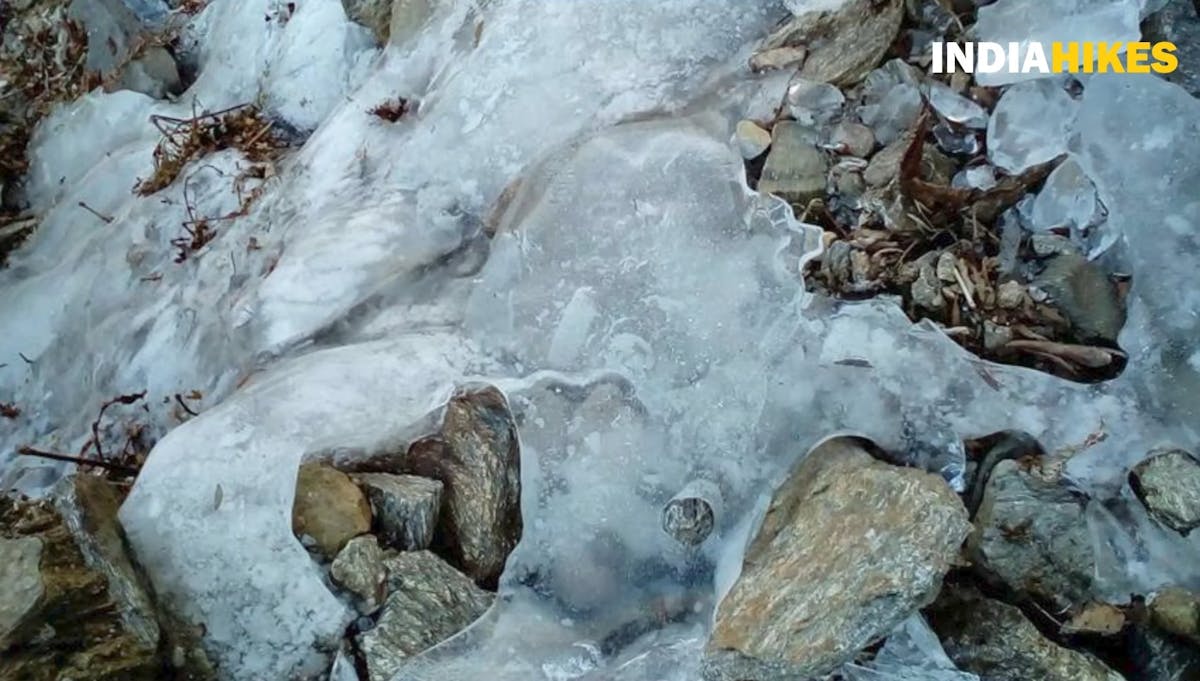 Kedarkantha difficult section verglas Indiahikes