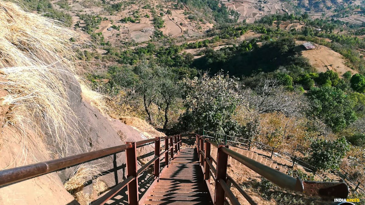 Steep ladder, Kalsubai Peak Trek, Indiahikes, Treks near Mumbai, highest peak in Maharashtra,treks near Pune, Famous treks in Maharashtra, Sahyadri treks