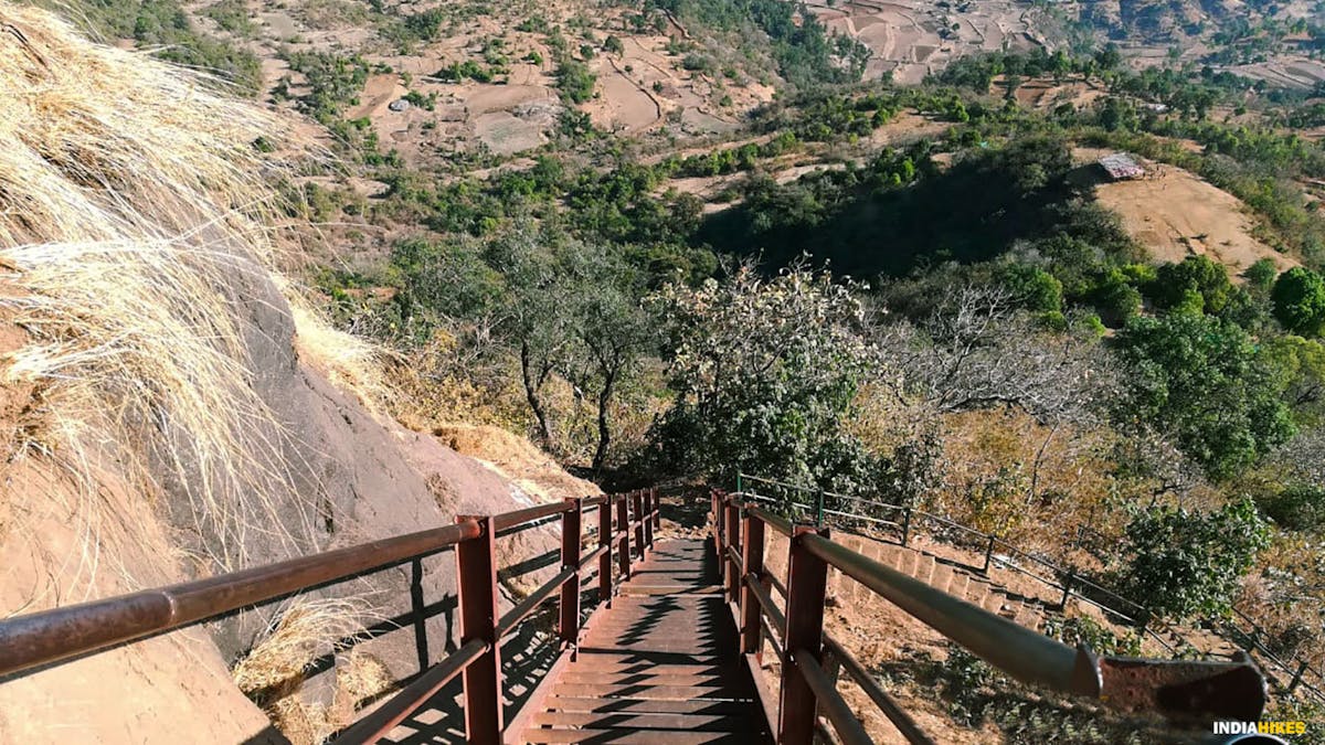 Steep ladder, Kalsubai Peak Trek, Indiahikes, Treks near Mumbai, highest peak in Maharashtra,treks near Pune, Famous treks in Maharashtra, Sahyadri treks 