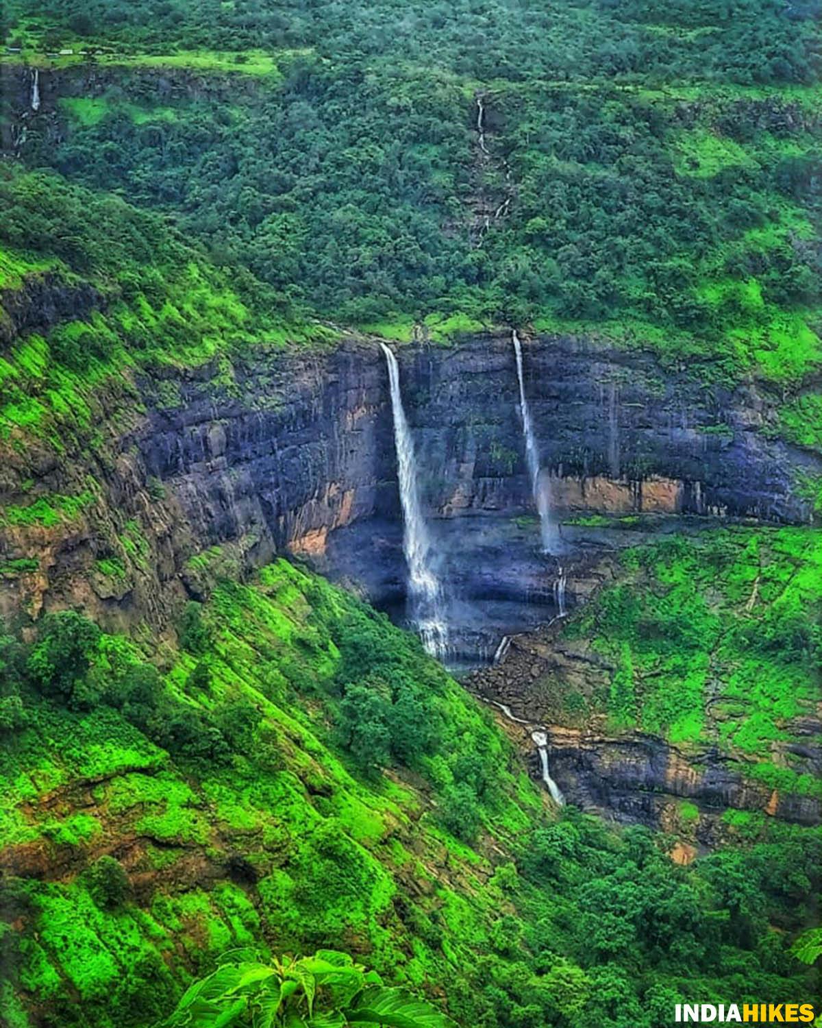 Waterfalls during monsoons, Rajmachi Fort trek, Rajmachi trek, Treks near Pune, western ghats treks, Sahyadri treks, treks in Maharashtra