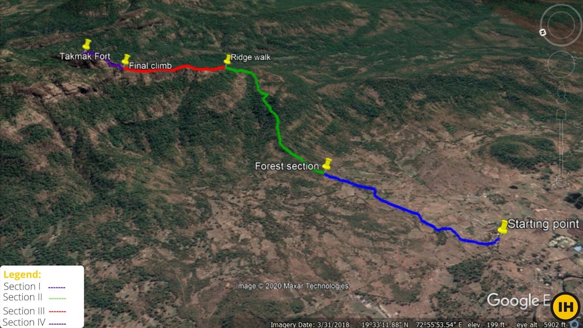 Takmak-fort-trek-Route-map-Indiahikes
