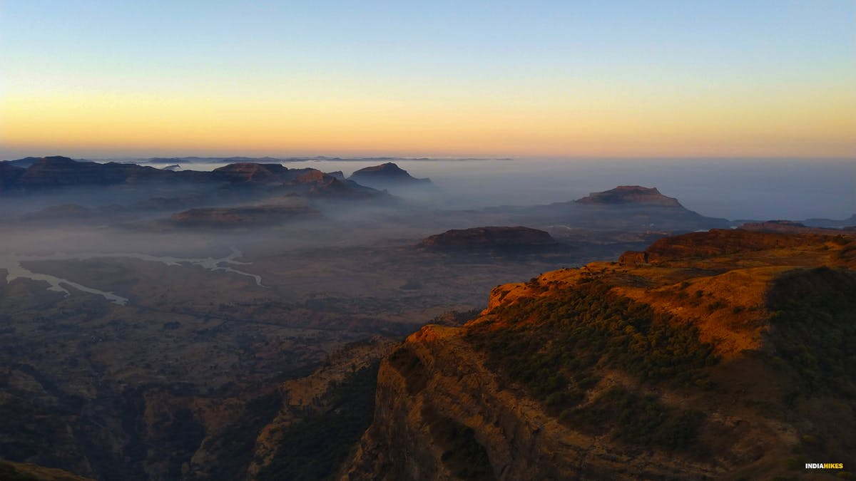 Mighty Sahyadris seen from Kalsubai Peak, Kalsubai Peak Trek, Indiahikes, Treks near Mumbai, highest peak in Maharashtra,treks near Pune, Famous treks in Maharashtra, Sahyadri treks
