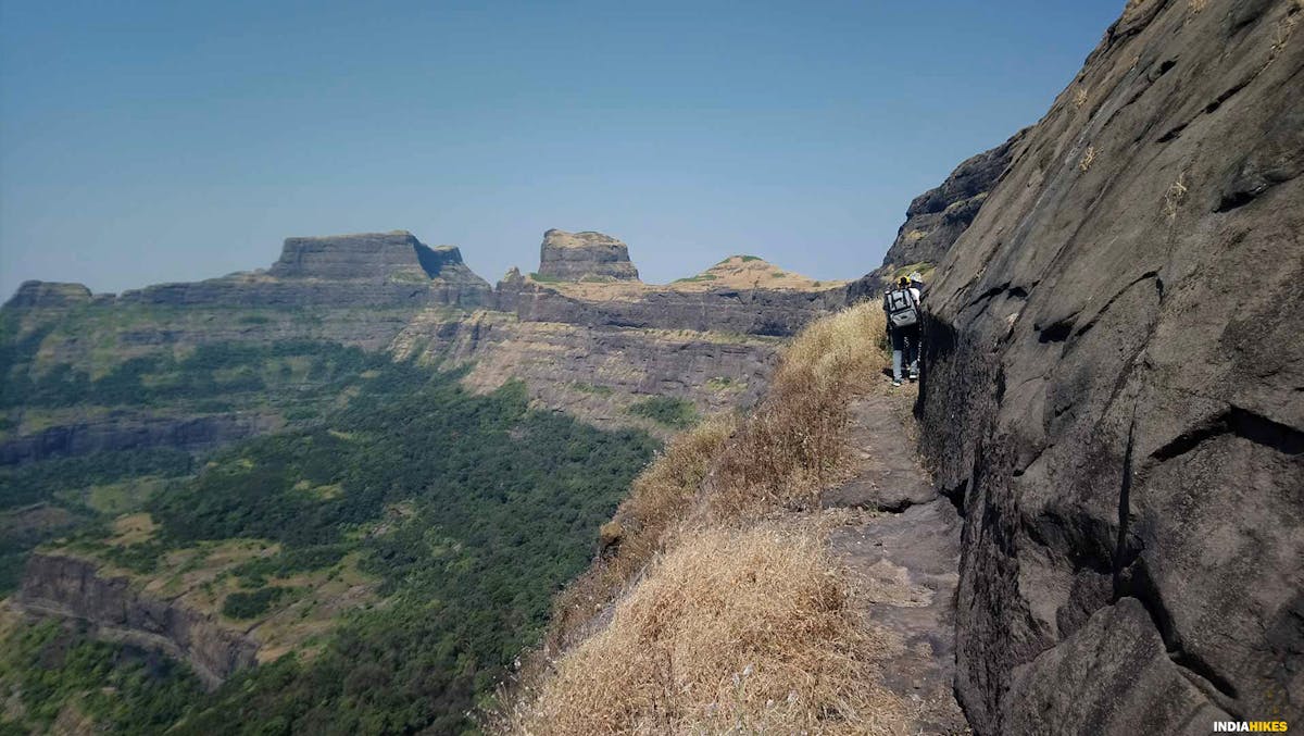 Ledges, Alang Fort, AMK trek, Alang Madan Kulang trek, treks in Maharashtra, Sahyadri treks, treks near Mumbai, treks near Pune, western ghats treks