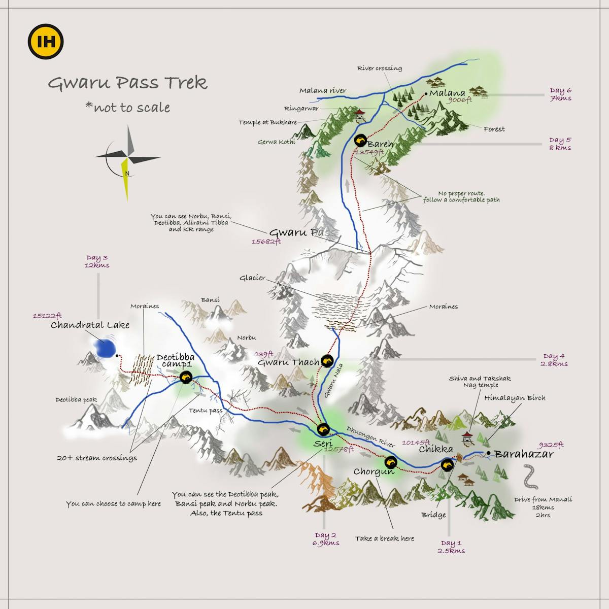 gwaru pass - map - indiahikes archives