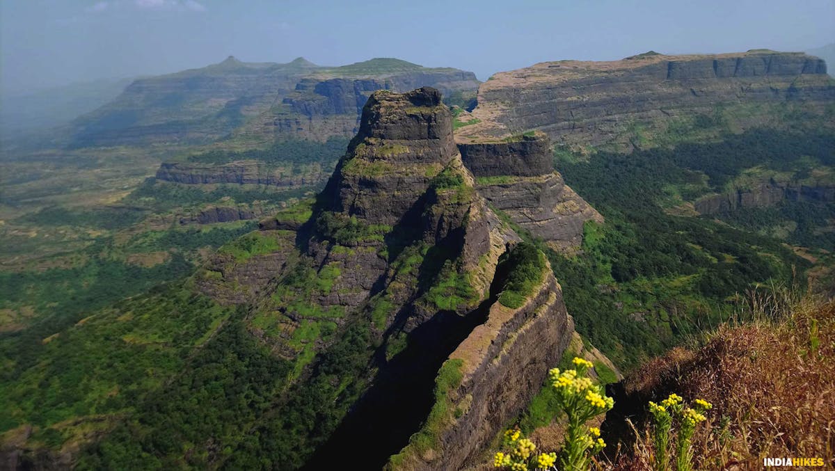 Aerial view, AMK trek, Alang Madan Kulang, sahyadri treks, treks in Maharashtra, treks near Mumbai, treks near Pune, western ghats