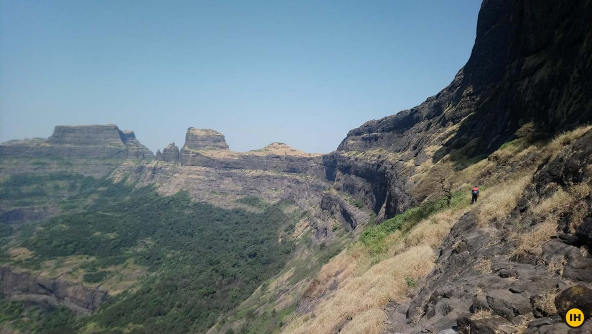 AMK Trek - You walk on the ledge with your left completely exposed - Indiahikes - Nitesh Kumar