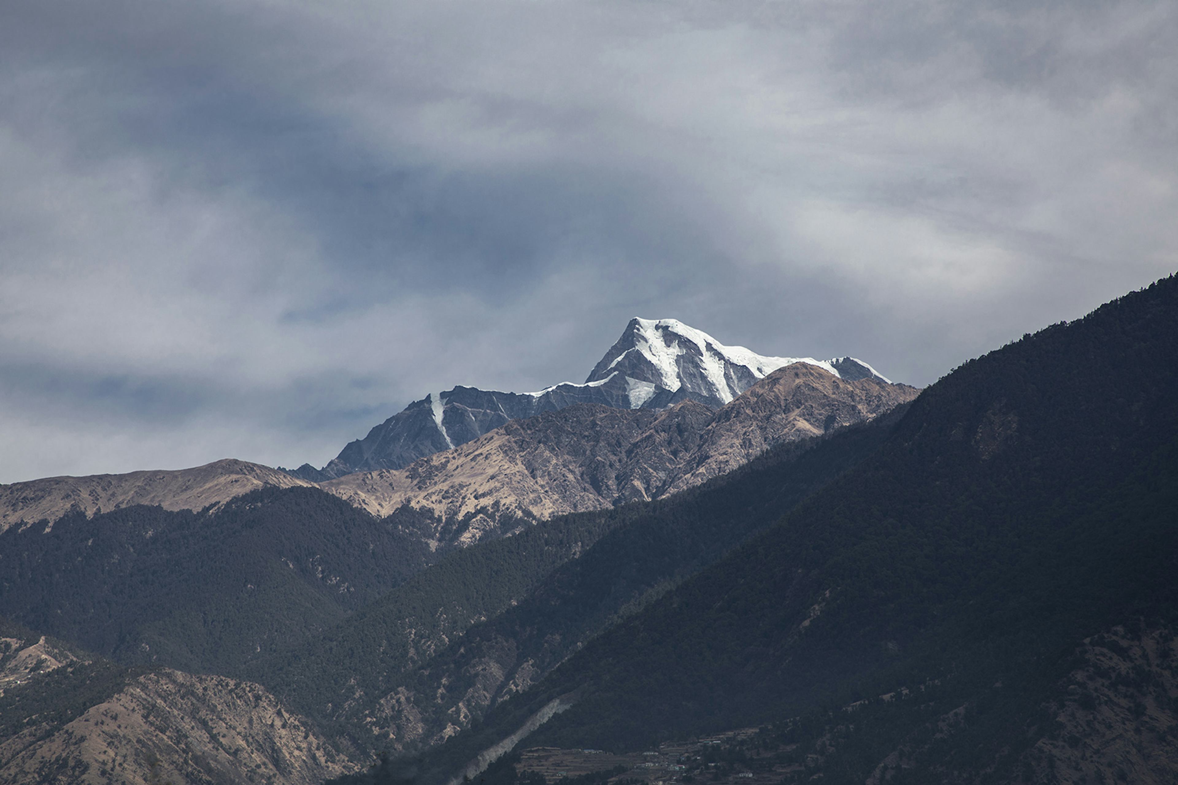 Winter view of Mt. Nanda Ghunti from Lohajung
