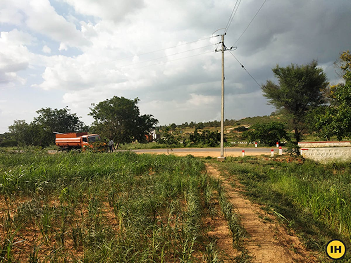 Path that emerges to the left of the field while facing the rock. Picture by Saurabh Sawanth