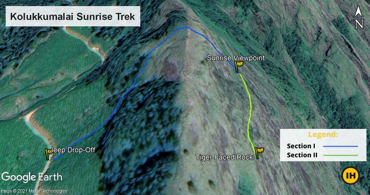 Route Map-Kolukkumalai-Indiahikes- Treks in kerala