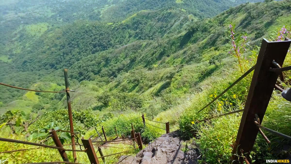 Steep climb to Chor Darwaza, Rajgad Fort, Treks near Pune, Sahyadri treks, Trekking in Maharashtra, Indiahikes