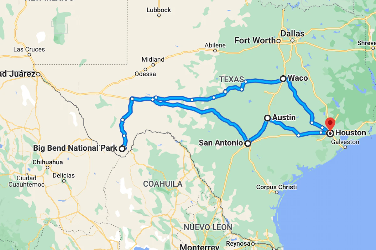 Map google texas