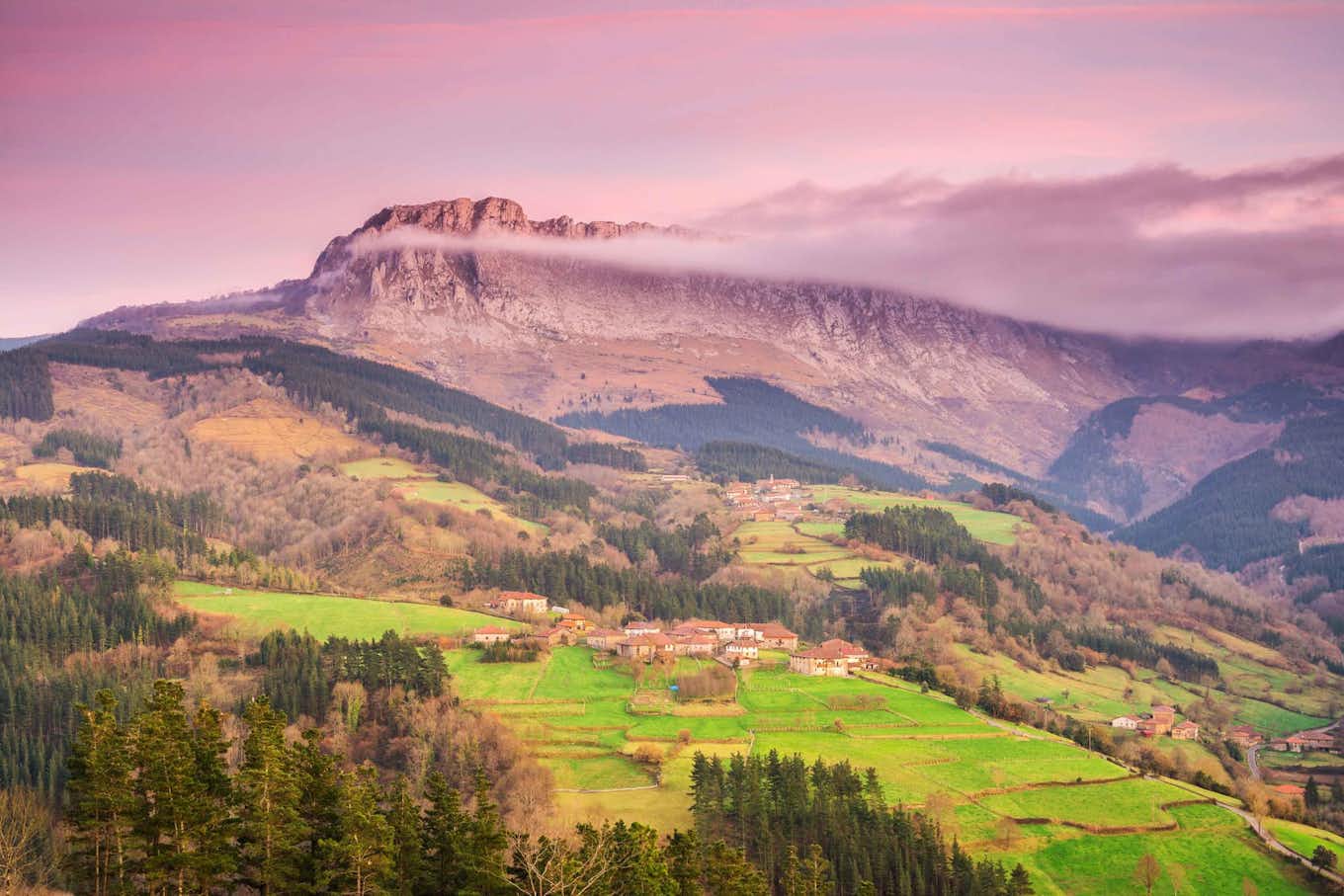 Landscape with mountains of Basque Country