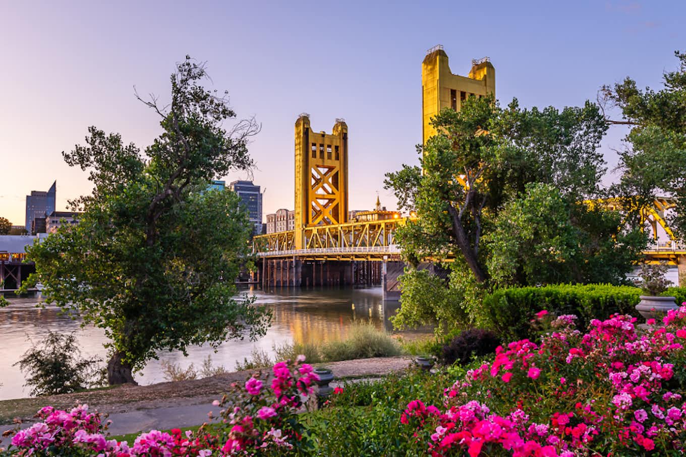 Bridge with flowers in Sacramento