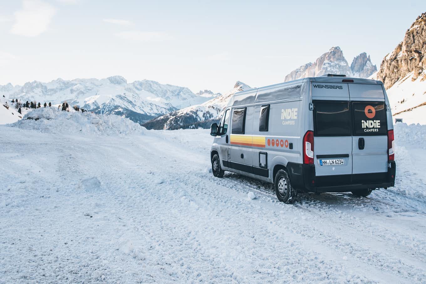 van in the winter weather
