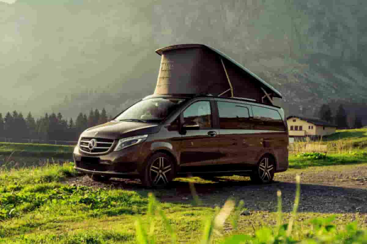 Side view of an RV