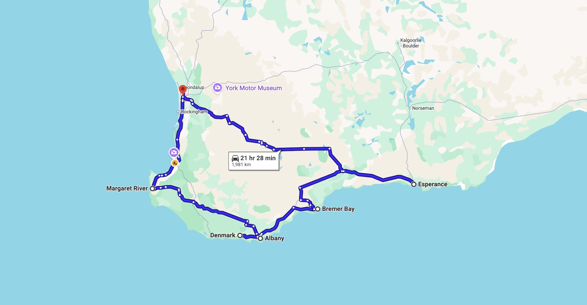 Perth to Esperance Road trip
