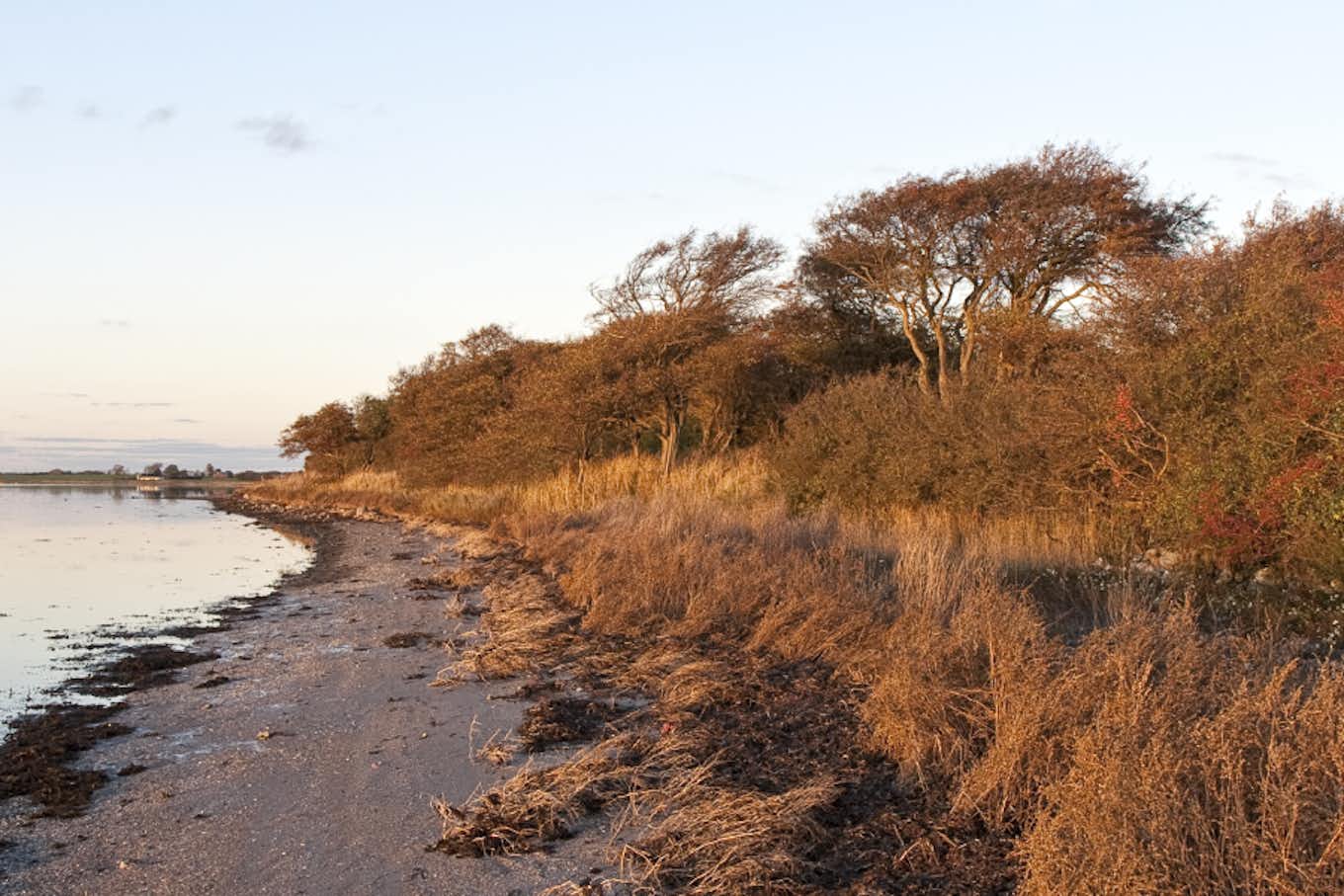secluded beach at sunset in Horsens