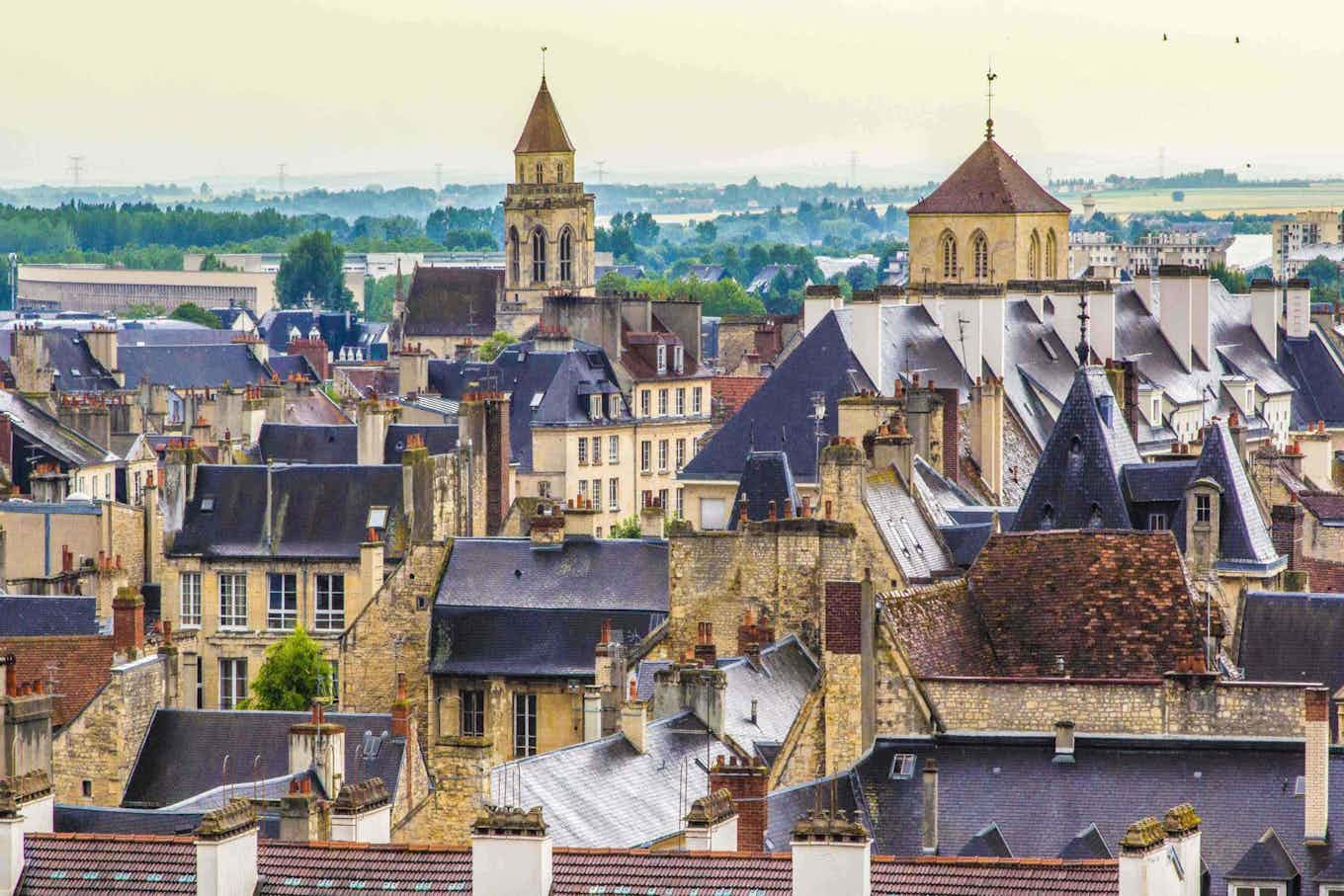 Vue aérienne de la ville de Caen