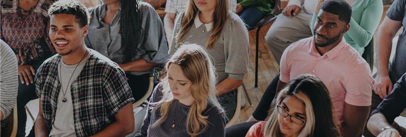 A group listening to the event