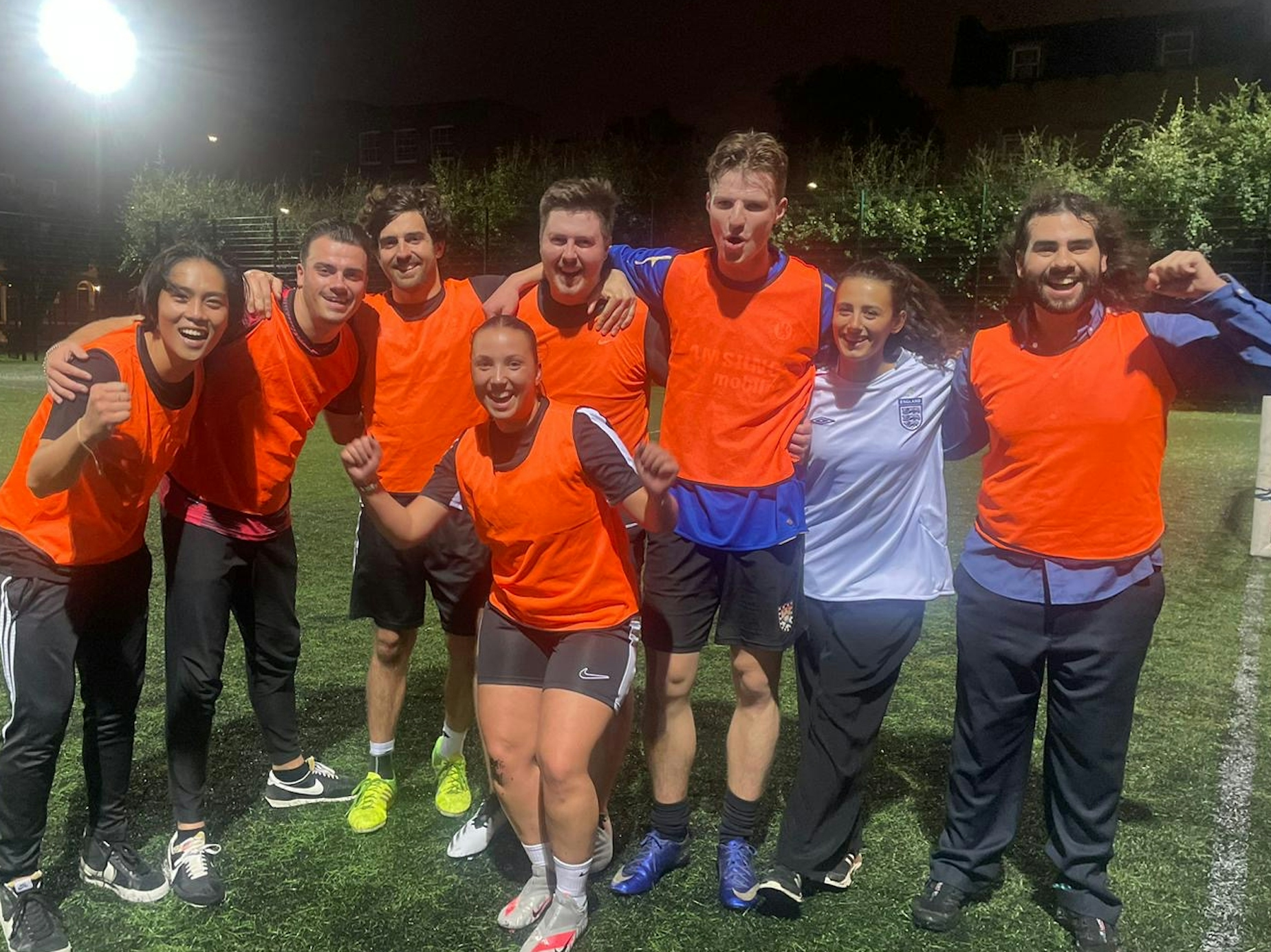 Ingenuity team playing a friendly football game