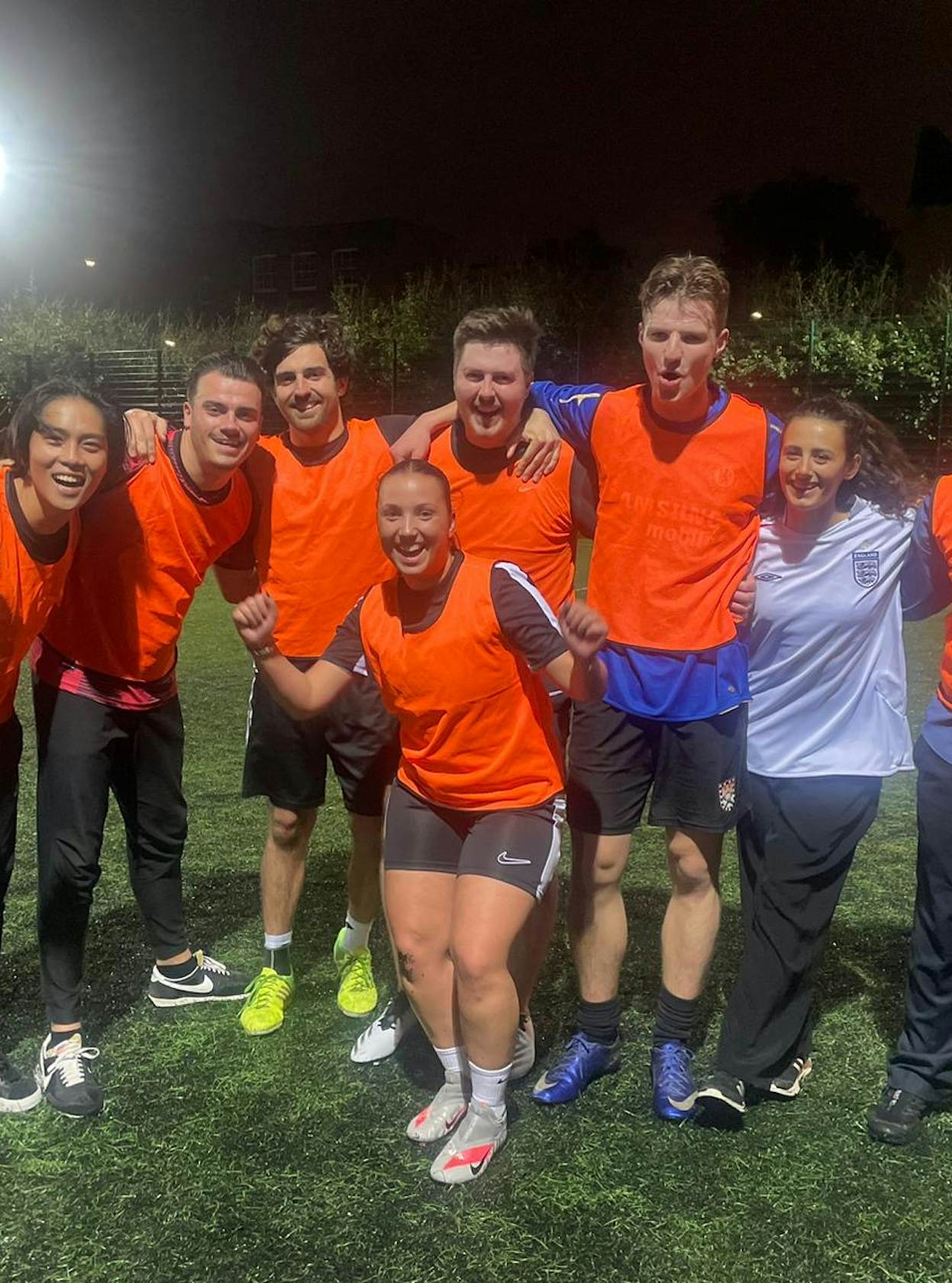 Ingenuity team playing a friendly football game