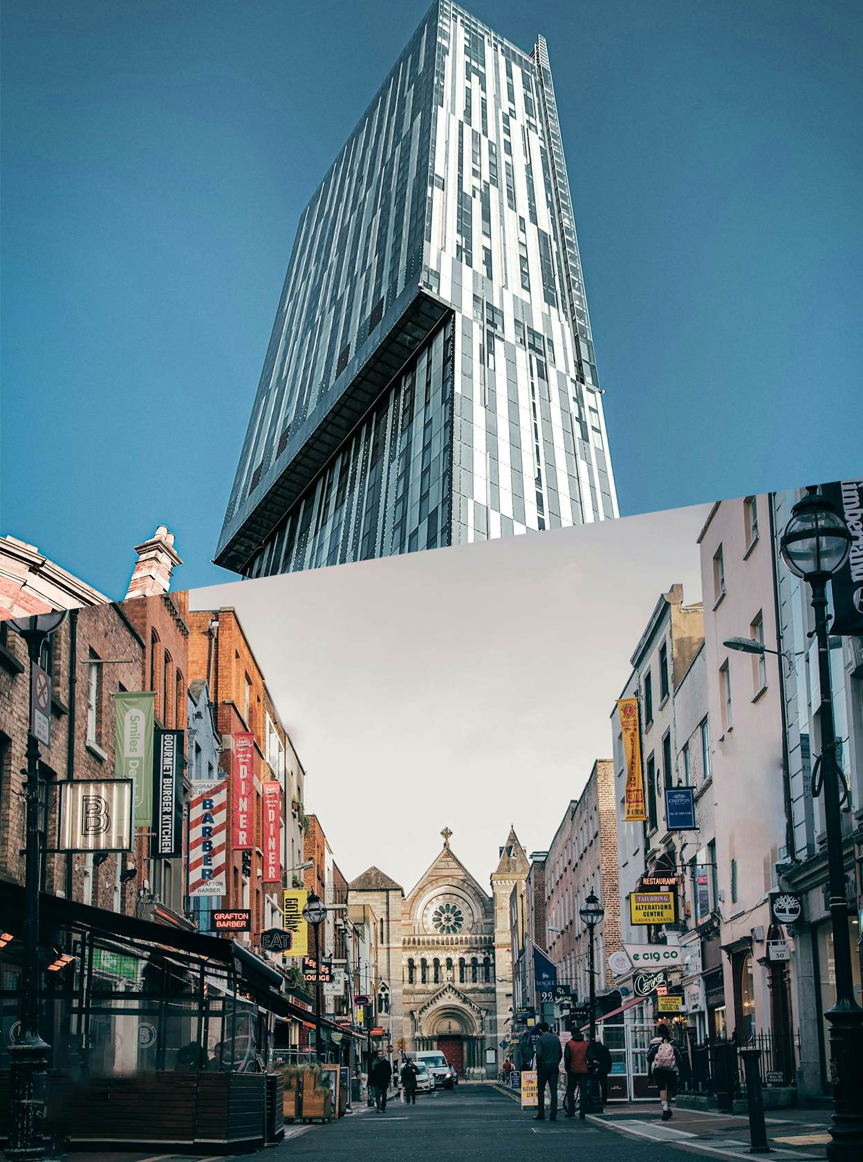 picture of the city of Dublin and Leeds
