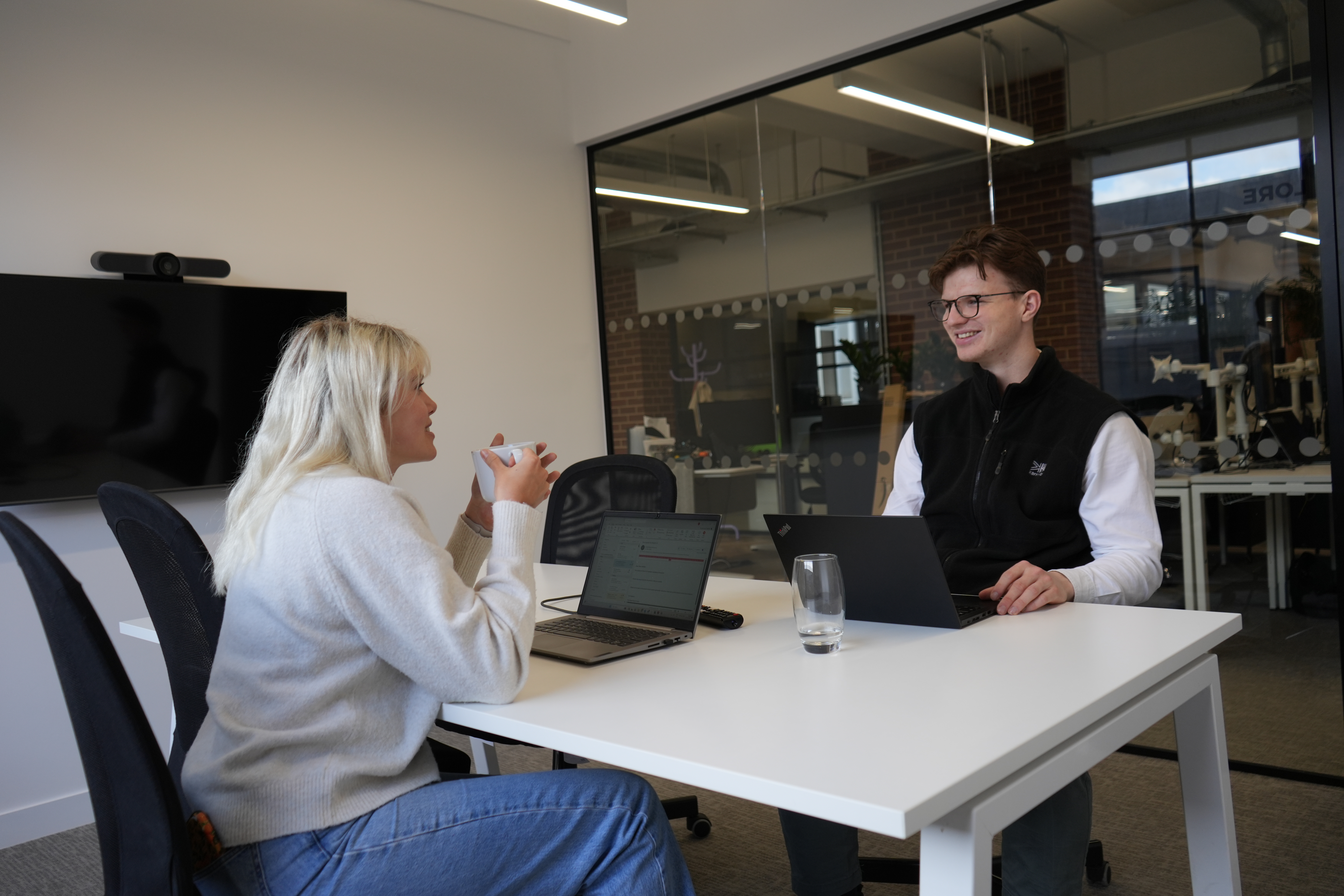 The ingenuity team hard at work in a meeting room