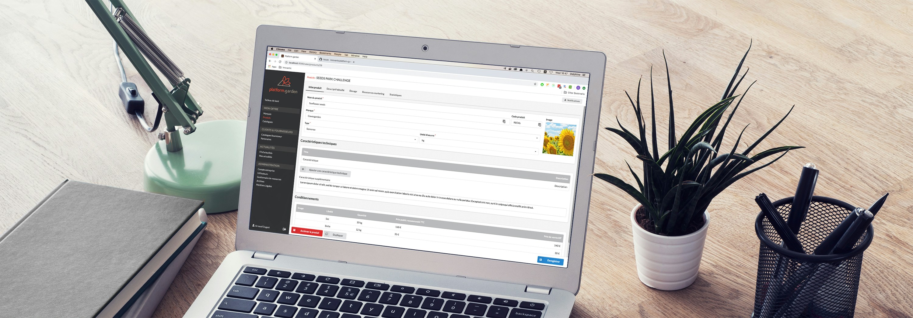 Développement de la plateforme web sur-mesure multicanale platform.garden