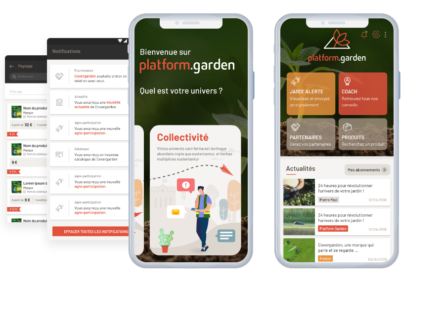 Développement de l'app mobile platform.garden