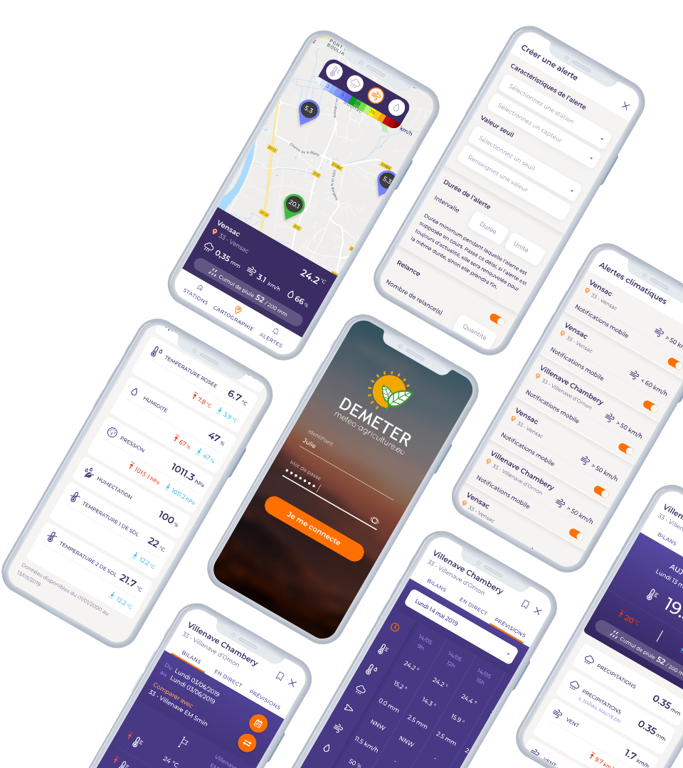 Demeter météo, Applications mobiles natives iOS & Android
