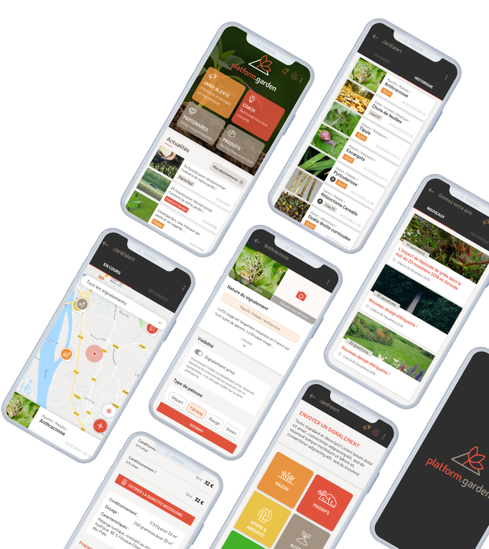 Développement de l'app mobile platform.garden