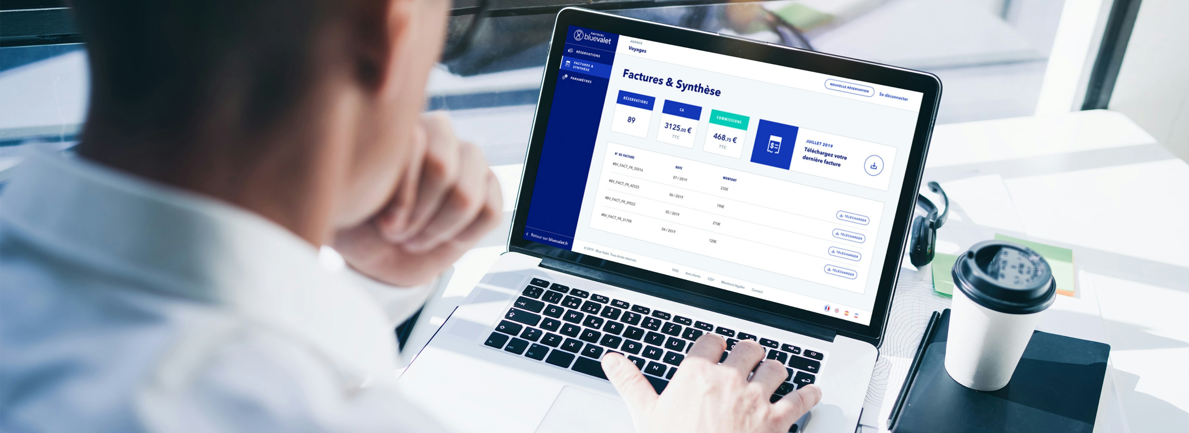 La plateforme de gestion de Blue Valet