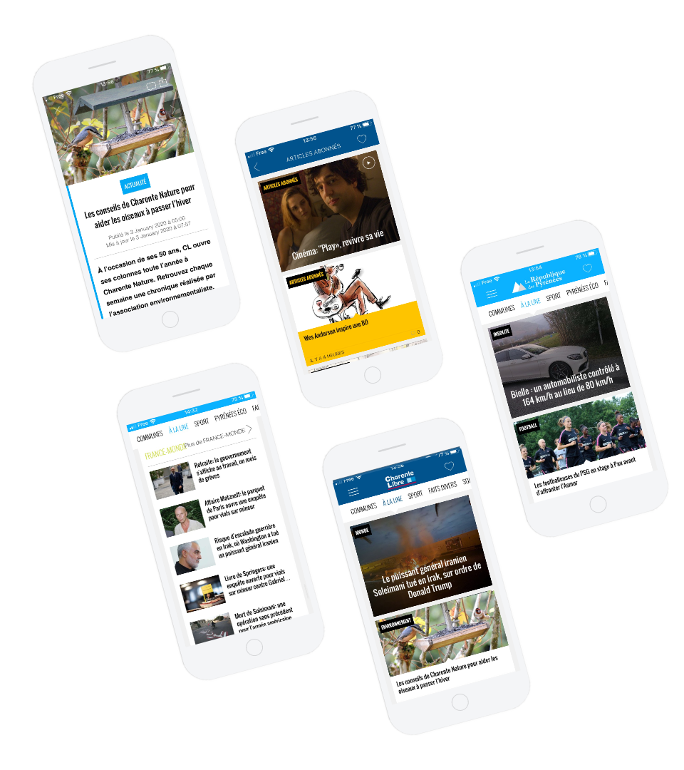 Groupe Sud-Ouest, application mobiles natives iOS et Android