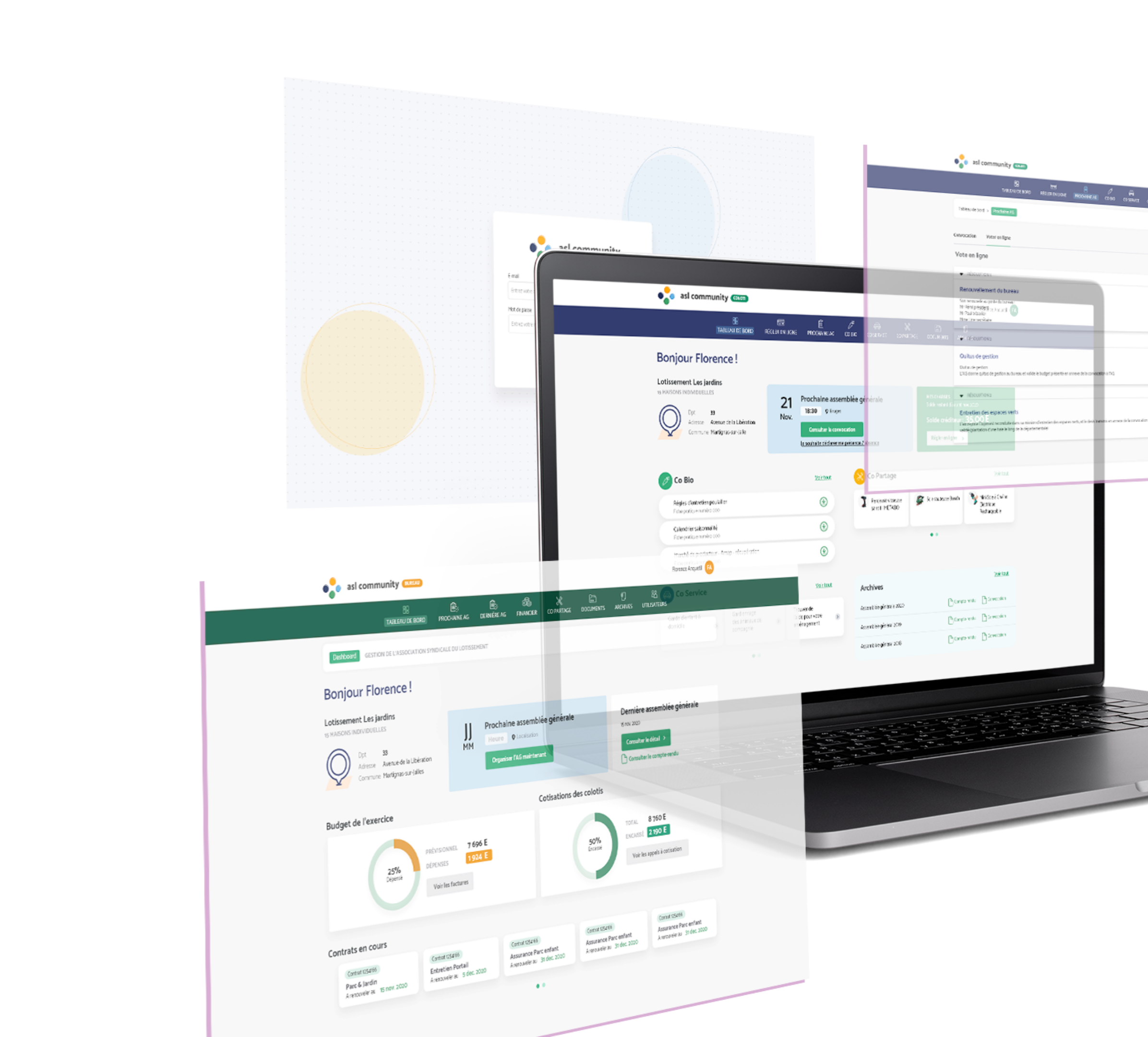 Plateforme web ASL Community disponible sur ordinateur