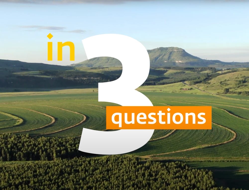 Landscape background with the text in 3 questions displayed prominently