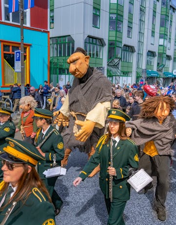 Marching bands and trolls are a big part of Iceland's National Day. Photo: Ragnar Th. Sigurðsson