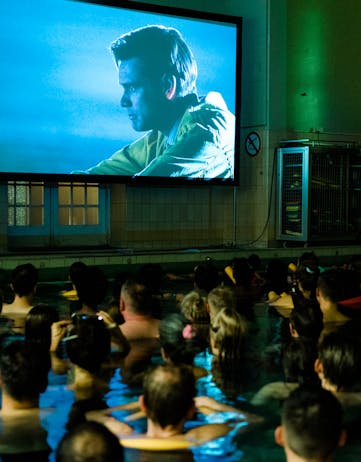 Reykjavík International Film Festival swimming pool showing of The Truman Show