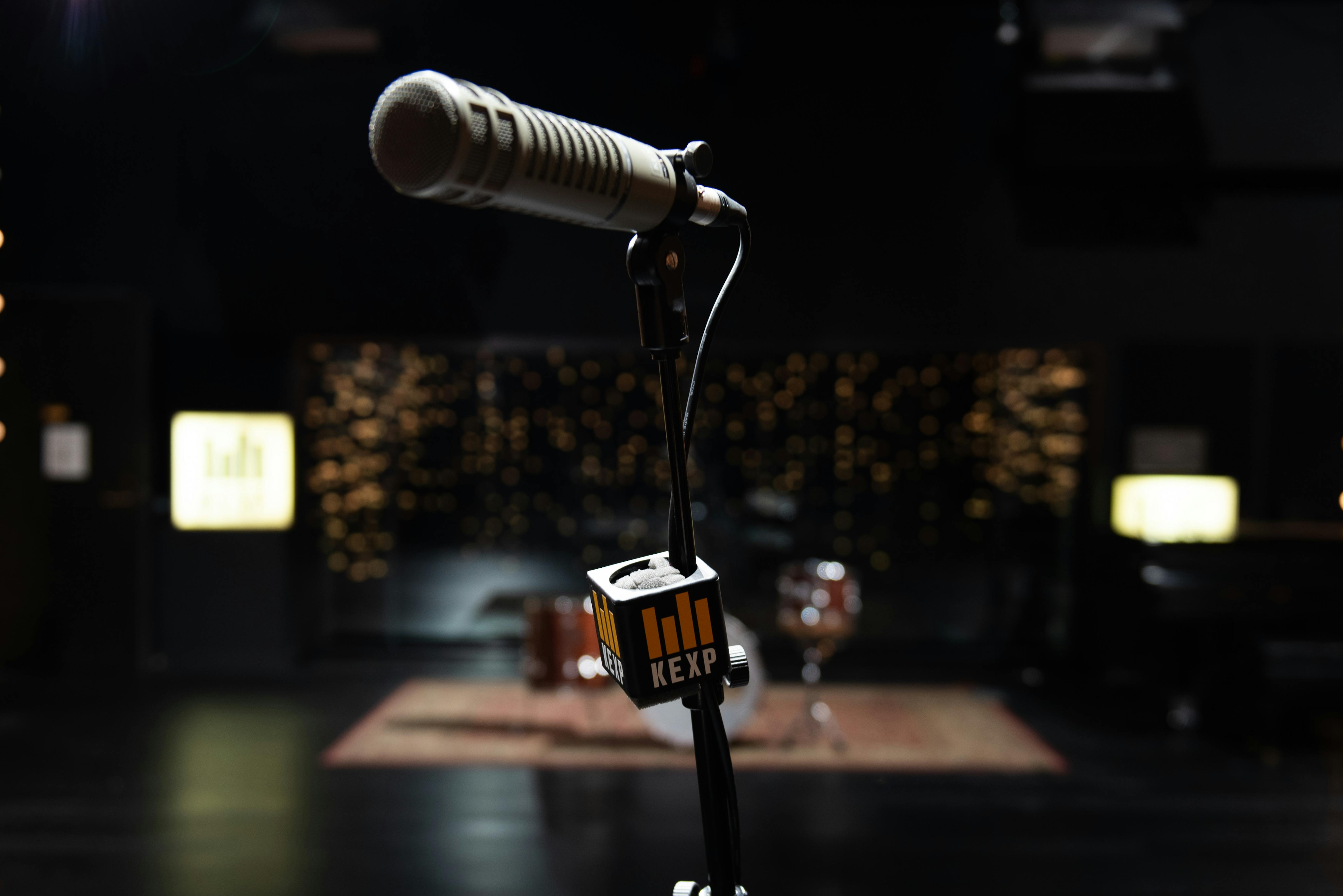 Close up of microphone at KEXP Seattle. Photo: Nataworry Photography
