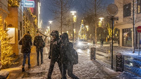 Strolling downtown Reykjavík during Christmas