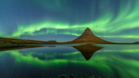 Kirkjufell with Northern Lights