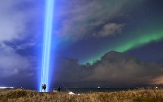 Imagine Peace Tower on Videy Island, Iceland