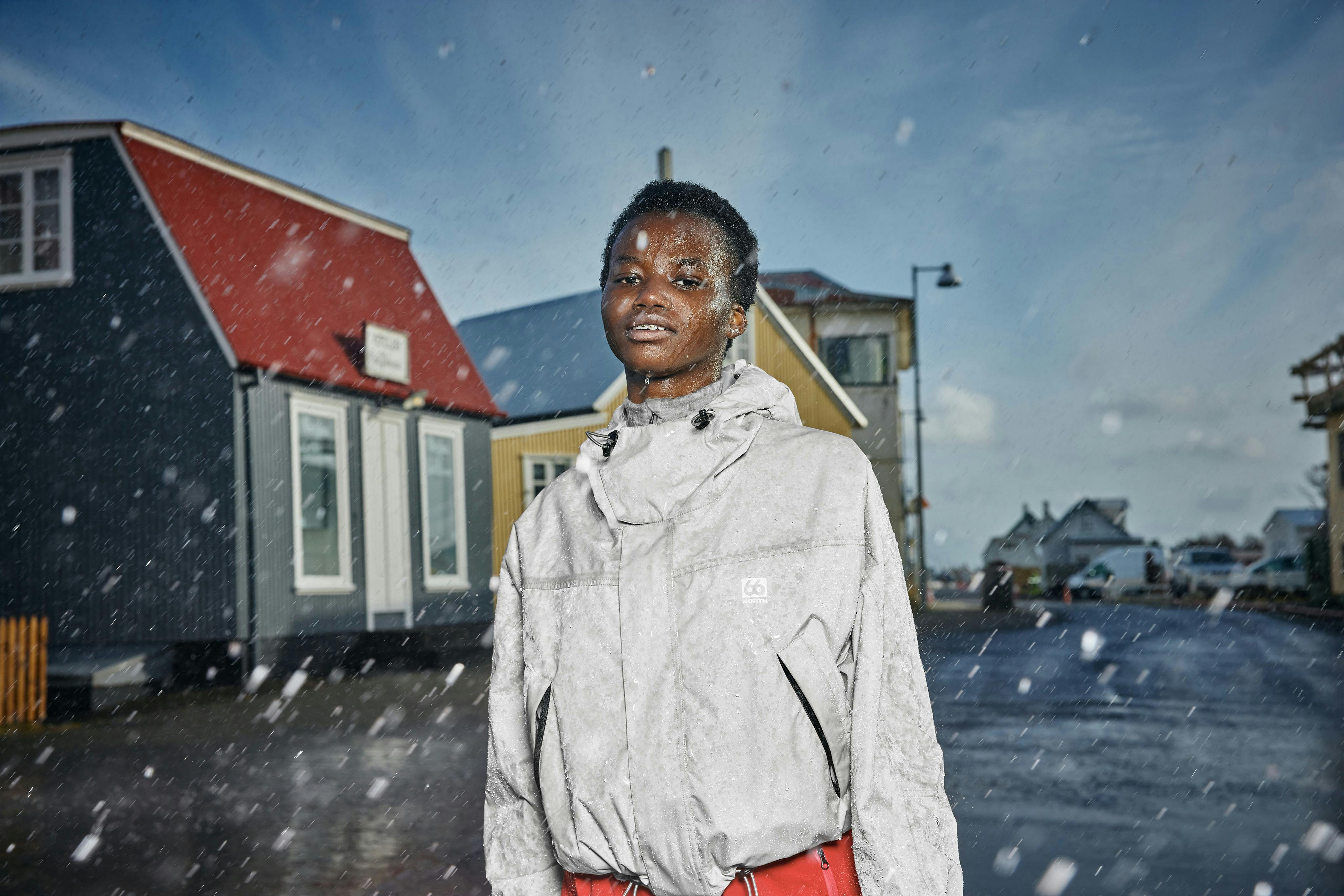 Woman in 66°North jacket