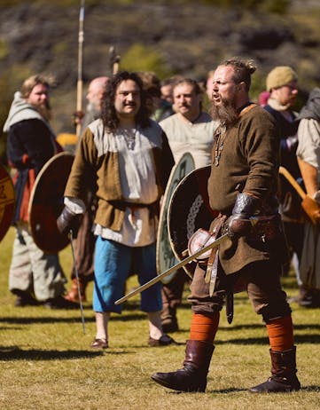 Viking sword battle at Hafnarfjörður Viking Festival