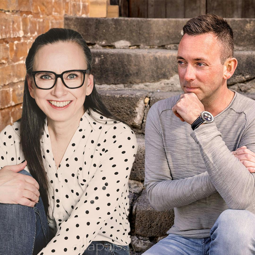 An image of Icelandic writers Yrsa Sigurðardóttir and Ragnar Jónasson