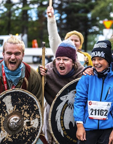 Reykjavík Marathon Fun Run for kids and Vikings. 