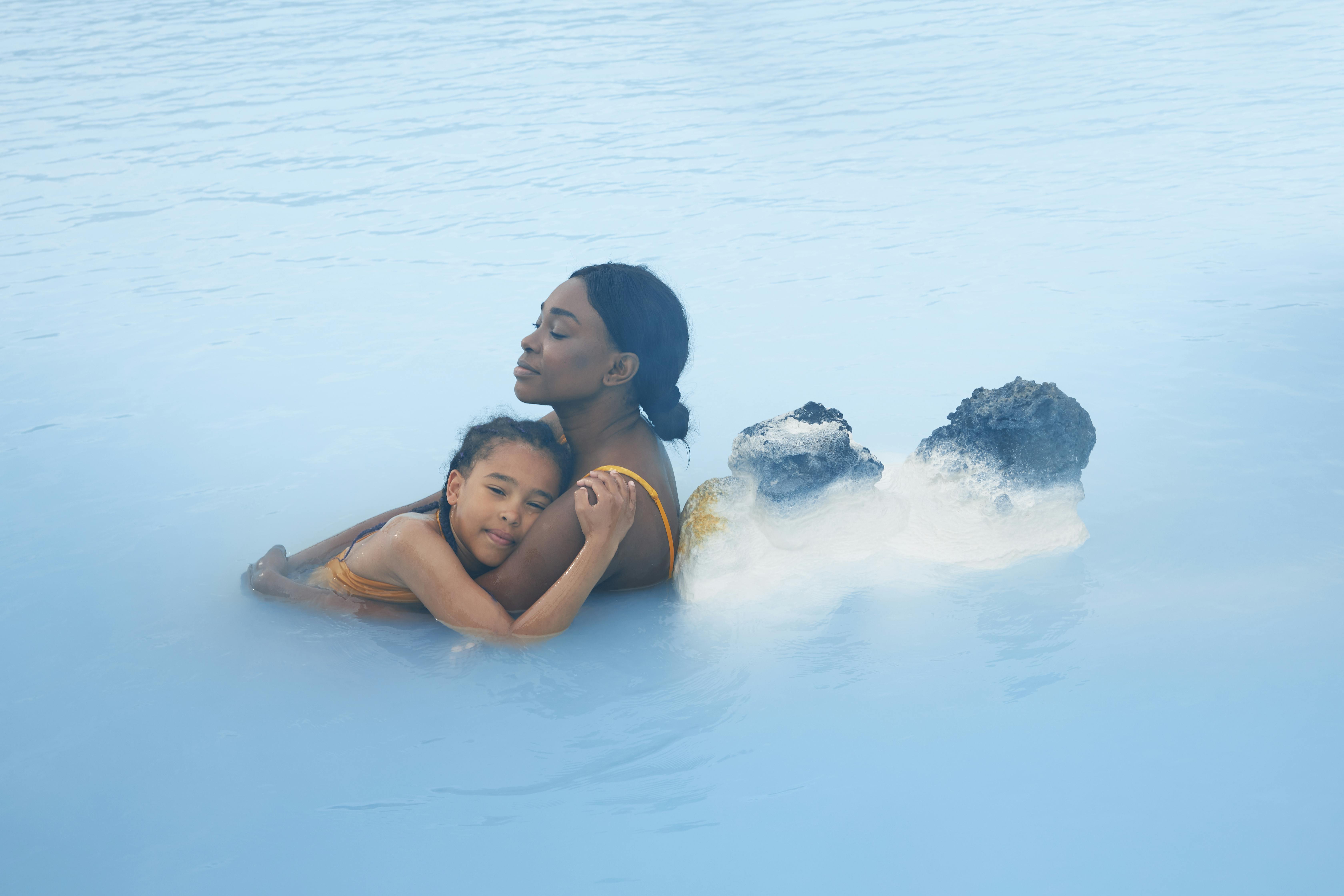 Mother and daughter in the Blue Lagoon