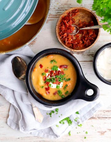 Salt-cured lamb and lentils are the base for a soup called saltkjöt og baunir.