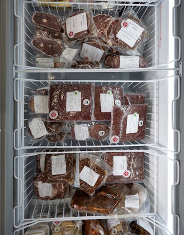 The freezer section of the Vörusmiðja food truck 
