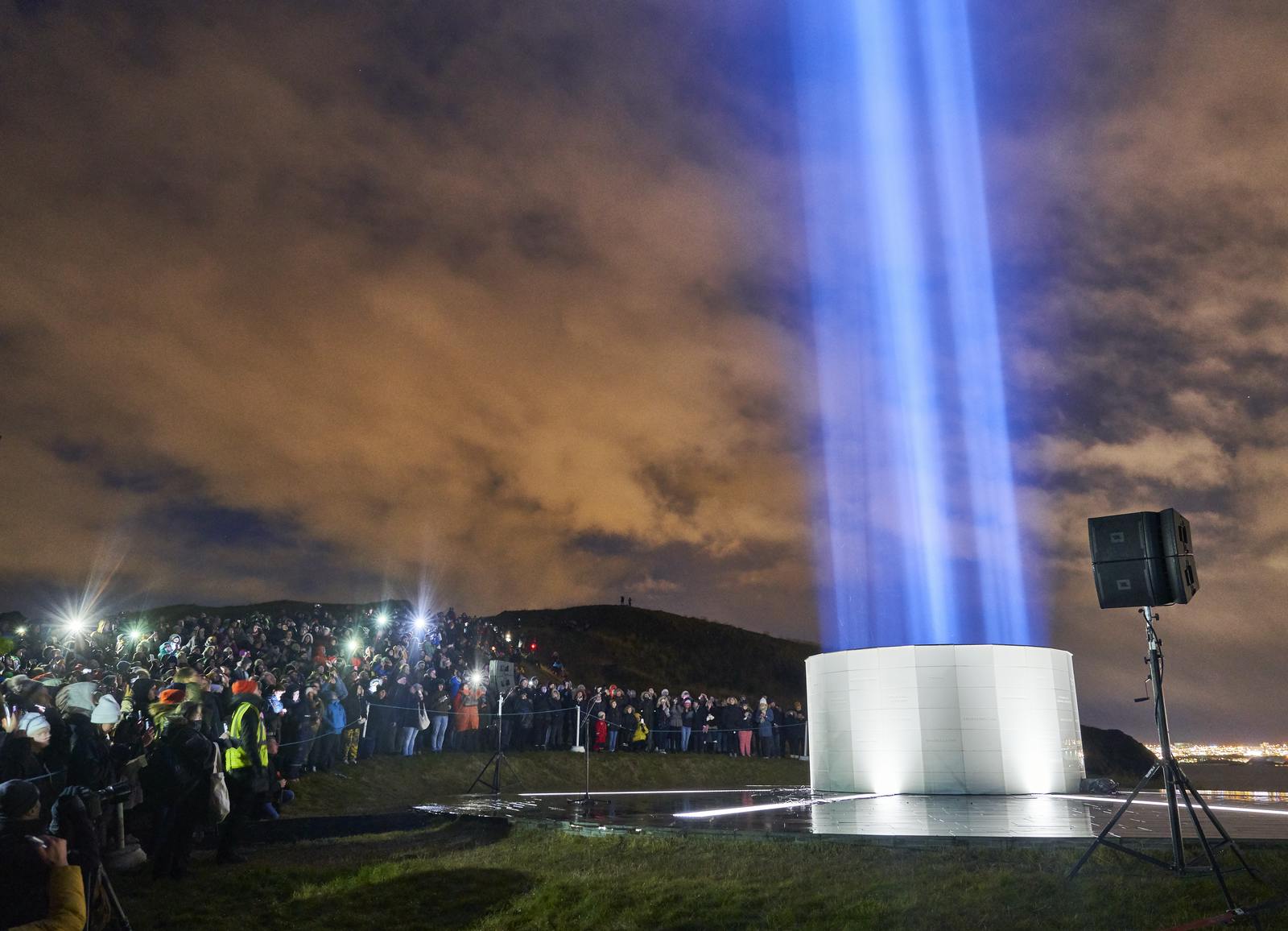 Annual lighting of the Imaging Peace Tower light