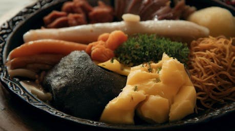 A plate of vegan Icelandic Þorramatur